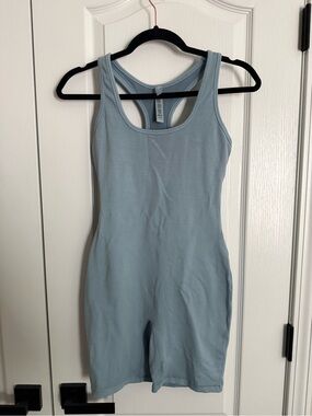 NWOT SKIMS Outdoor Mid Thigh Bodysuit in color Denim